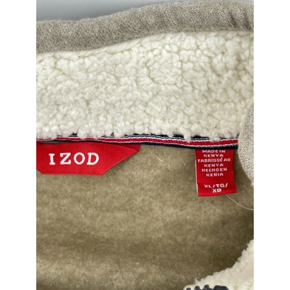 NWT Izod Full Zipper Sweatshirt Jacket Men's Sweat Shirt Size XL NEW Sandy Beige - Picture 4 of 11